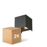 Duopak D'Lite LED Wandlamp Elingen Aluminium Zwart 4.9W 480lm - 830 Warm Wit