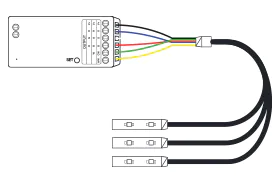 Parallele LED strip controller aansluiting
